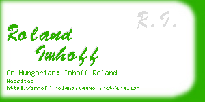 roland imhoff business card